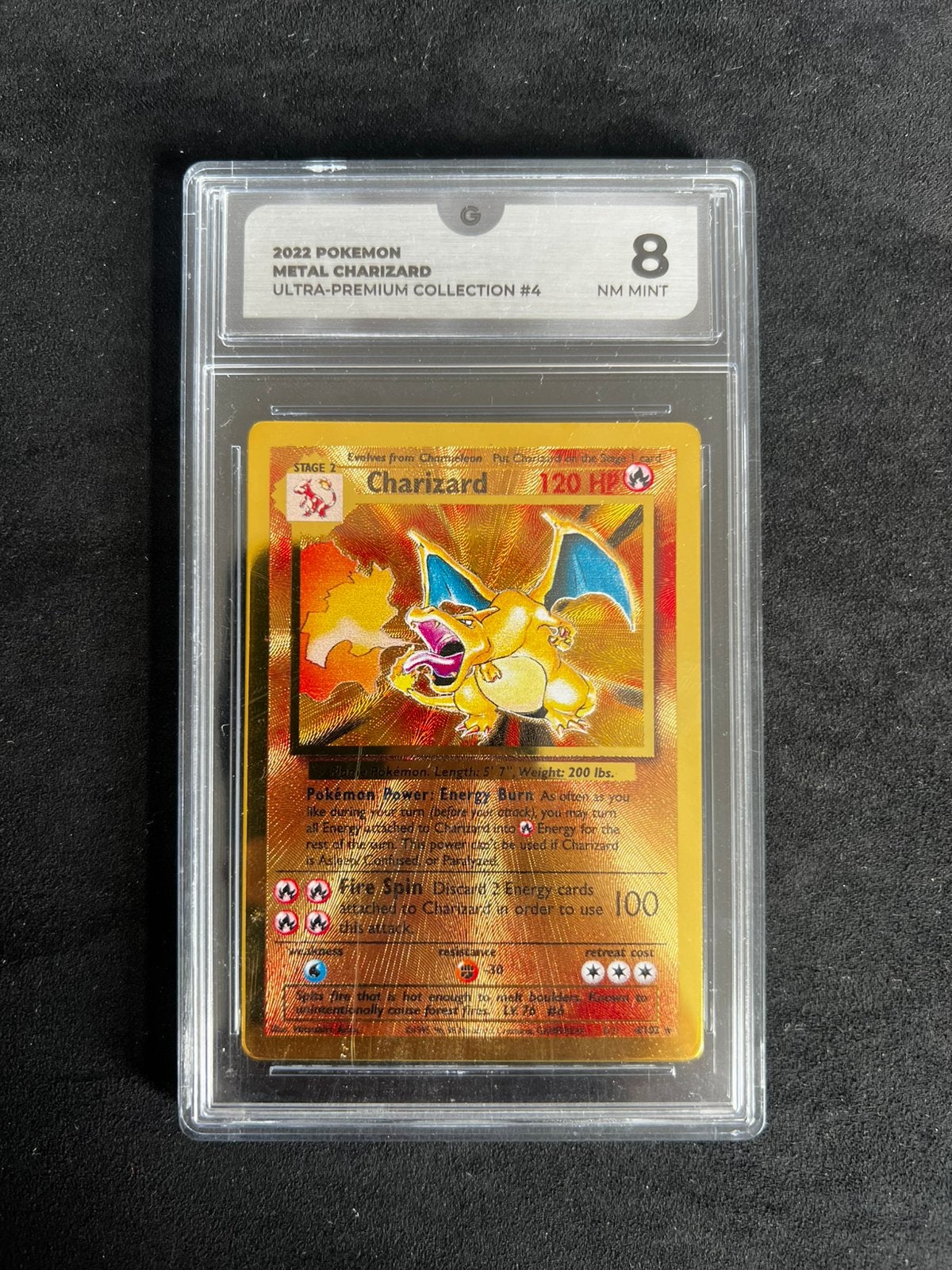 Metal charizard ultra premium collection promo grade 8, Ophalen of Verzenden, Zo goed als nieuw