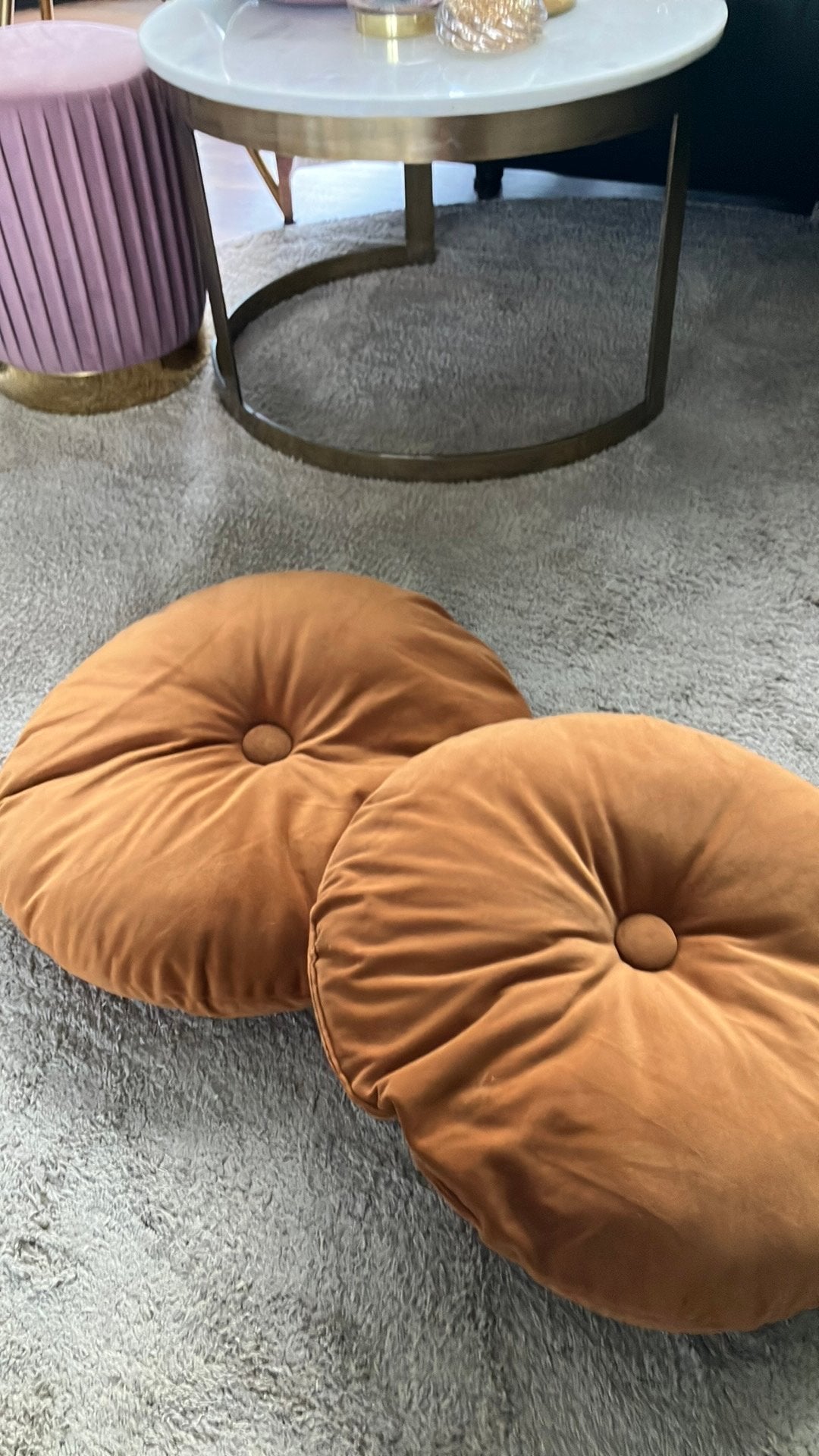 Velvet kussens, Ophalen of Verzenden, Zo goed als nieuw, Overige kleuren, Rond
