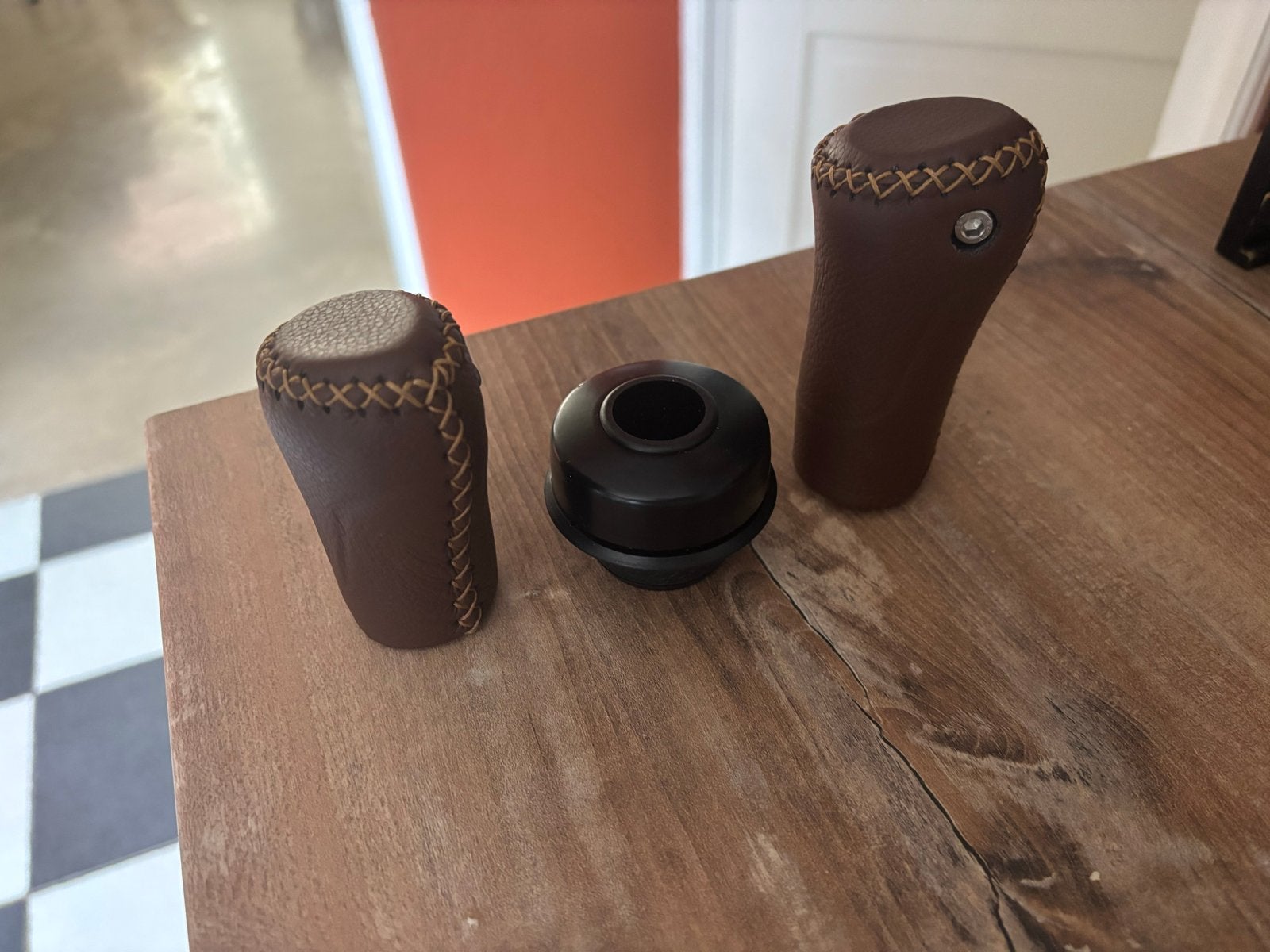 Gazelle Handvatten set met draaibel leer bruin, Fietsen en Brommers, Ophalen of Verzenden, Nieuw, Leer