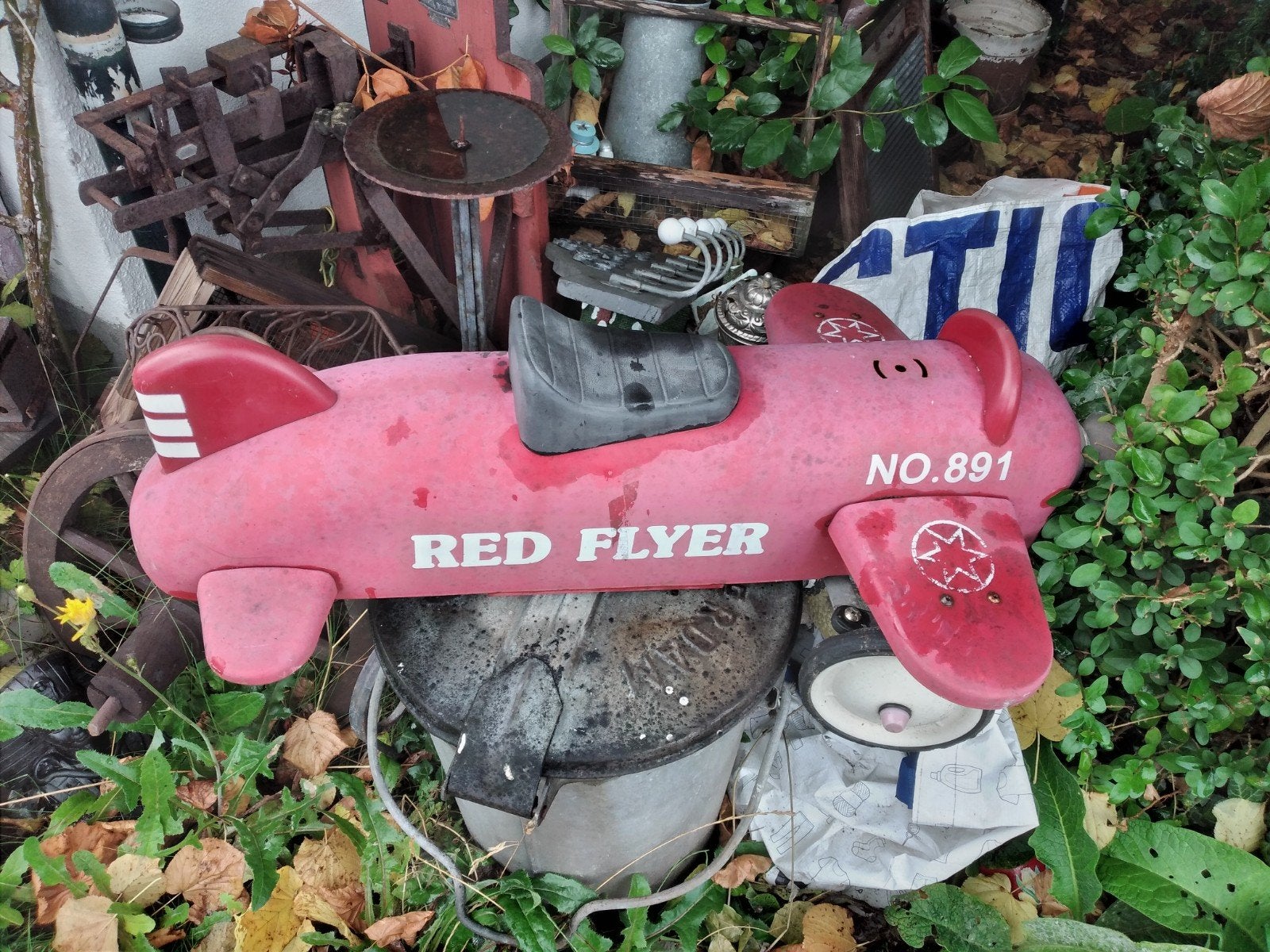 Red Flyer loopvliegtuig - Vintage rood speelgoedvliegtuig, Kinderen en Baby's, Ophalen of Verzenden, Gebruikt