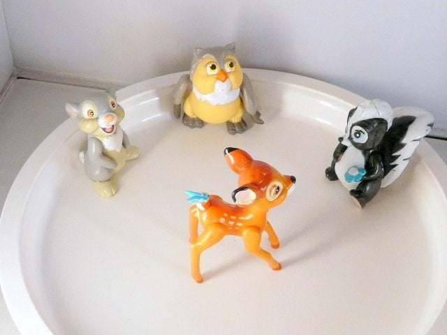 Disney 1988 # Bambi - Uil - stinkdier - Stampertje., Ophalen of Verzenden, Bambi of Dumbo, Zo goed als nieuw, Beeldje of Figuurtje