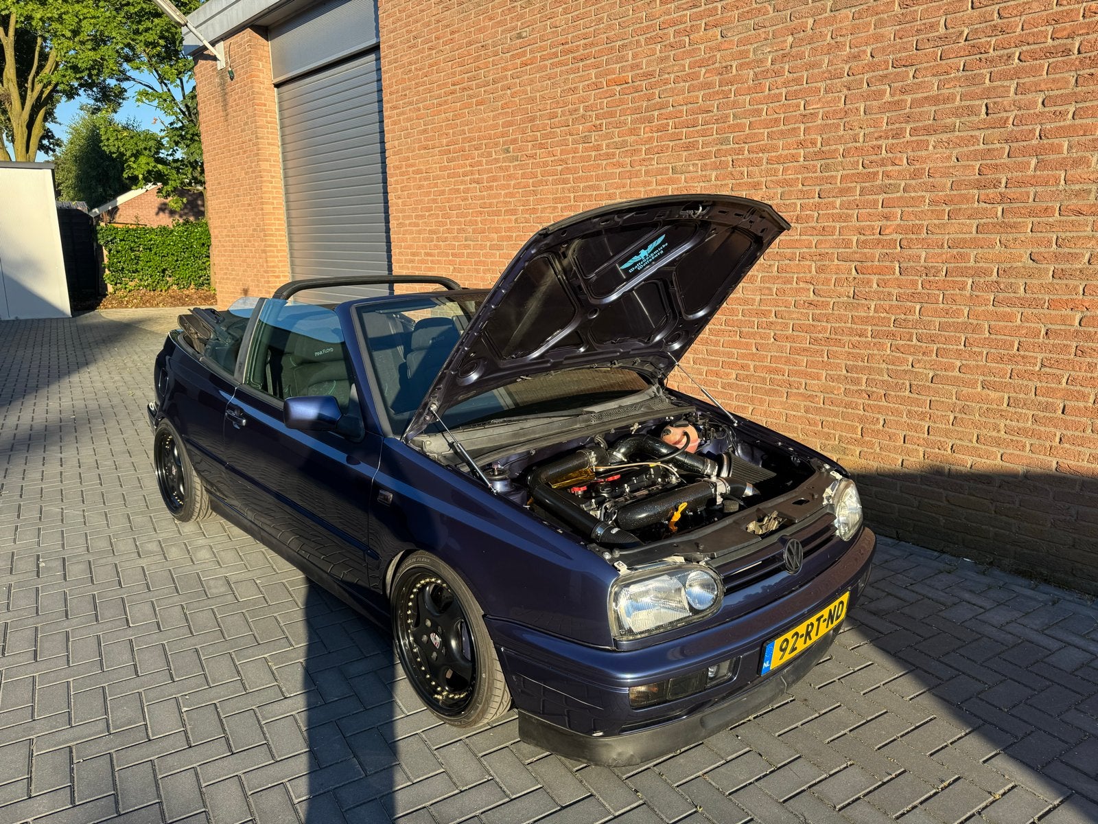 Volkswagen Golf 3 Cabriolet 1994 Blauw 1.8 20vt swap 325 pk!, Auto's, Voorwielaandrijving, Stof, Zwart, 4 cilinders