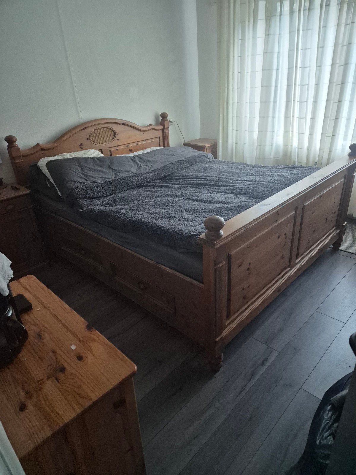 grenen bed electrische lattenbodem 4 laden en groot, Huis en Inrichting, Ophalen, Gebruikt, Tweepersoons, Grenen