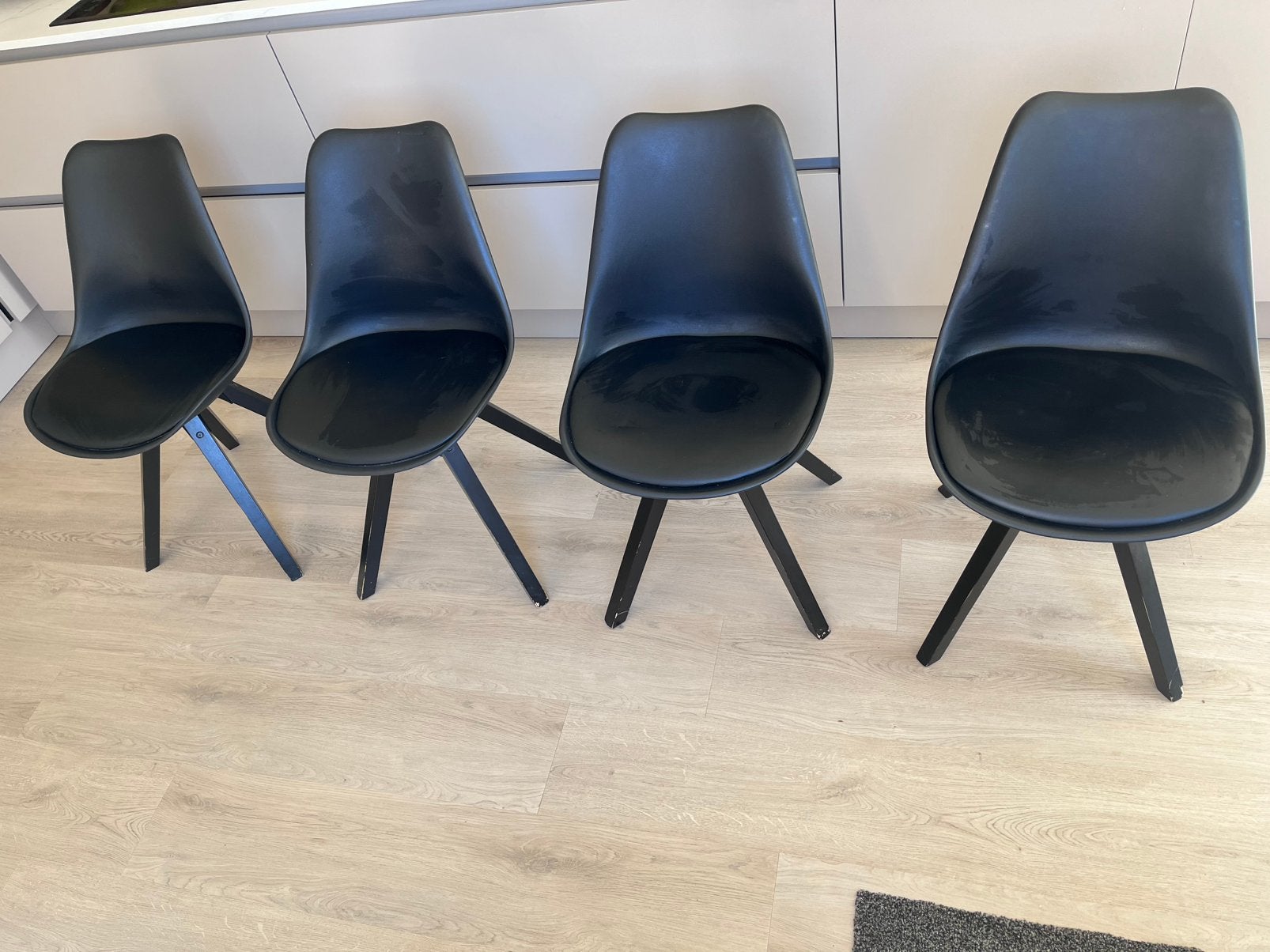 4 kuipstoelen, Ophalen, Gebruikt, Zwart, Vier