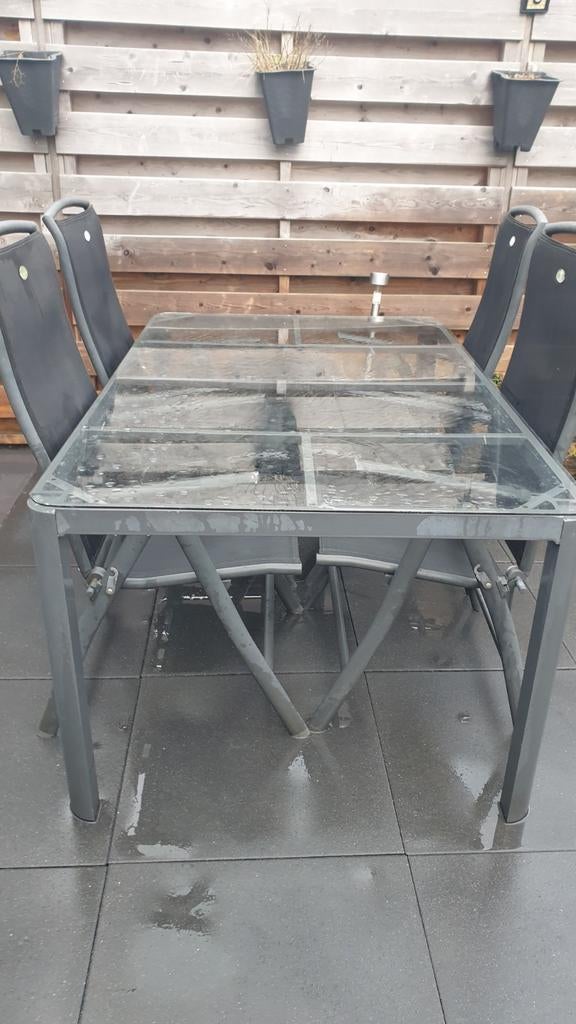 Tuintafel met 4stoelen, Ophalen of Verzenden
