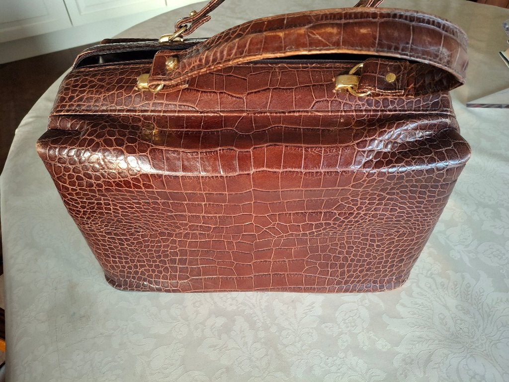 Leren weekend/dokters tas, Ophalen of Verzenden, Gebruikt, Bruin, Handtas