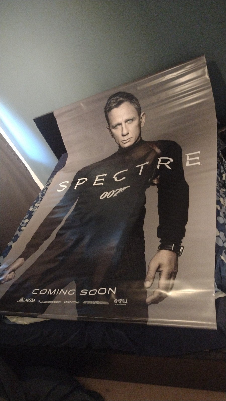 James Bond Spectre Filmposter formaat 150breed en 240hoog, Ophalen, Zo goed als nieuw, A1 t/m A3, Film en Tv
