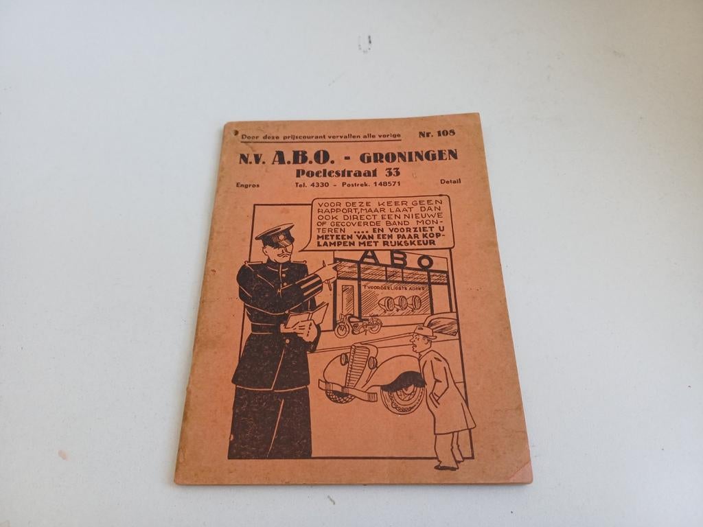 1938 Groningen Poelestraat garage reclame folder auto motor, Ophalen of Verzenden, Gelezen, Catalogus