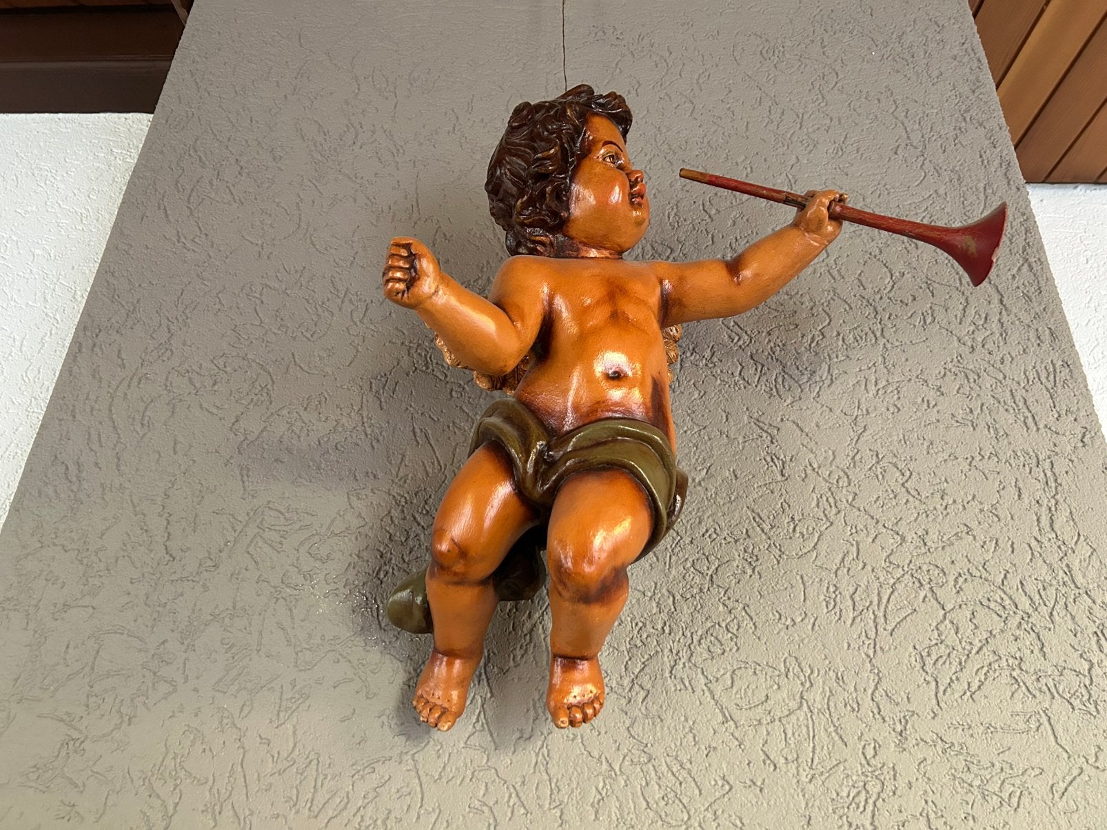 Brocante Houten Hang Engel met Toeter, Ophalen