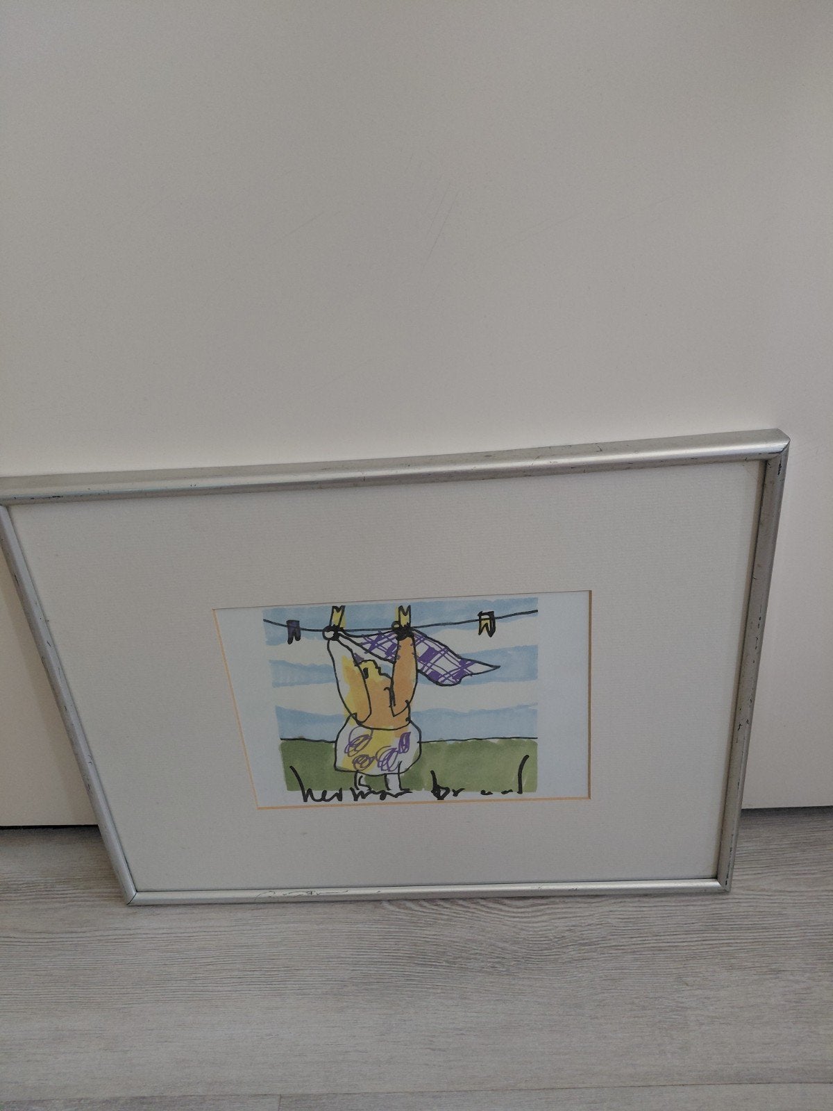 vintage 90s zeefdrukje herman brood, Antiek en Kunst, Ophalen of Verzenden, Portret en Figuren, Zeefdruk