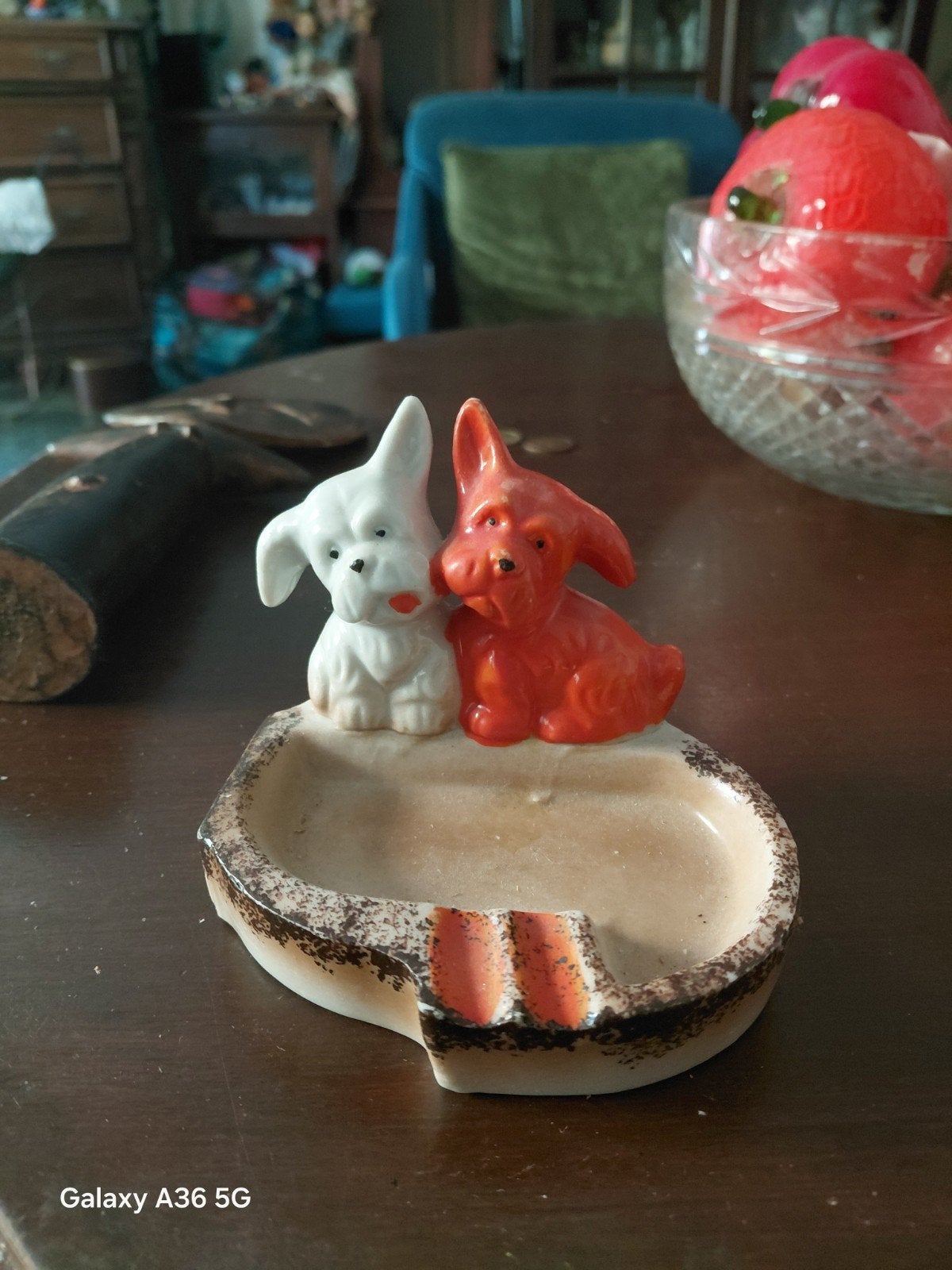 Vintage asbak met twee hondjes, Ophalen of Verzenden