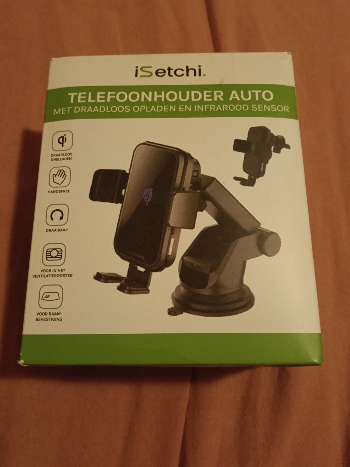 iSetchi Telefoonhouder Auto met Draadloos Opladen, Ophalen of Verzenden, Nieuw, Auto