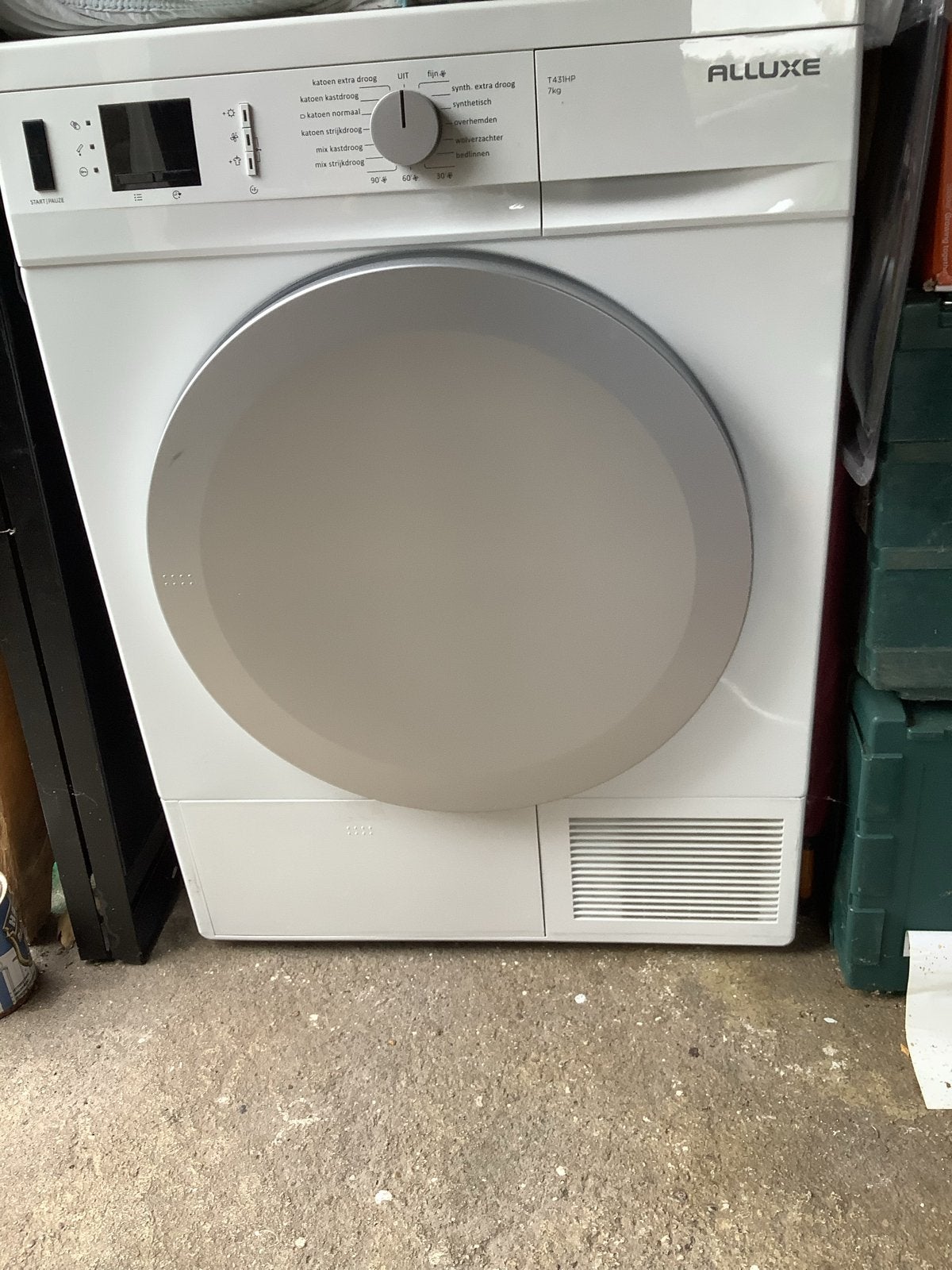 Alluxe T431HP warmtepompdroger 7 kg - verwarmd niet meer., Ophalen, 6 tot 8 kg, Overige typen, Niet werkend