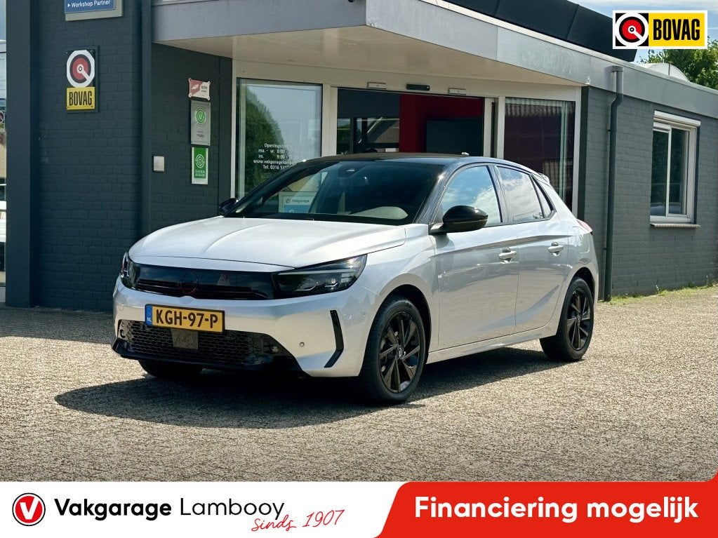 Opel Corsa 1.2 Turbo Hybrid GS Adaptive-cruise Camera Stoelv, 101 pk, Gebruikt, Euro 6, Leder en Stof