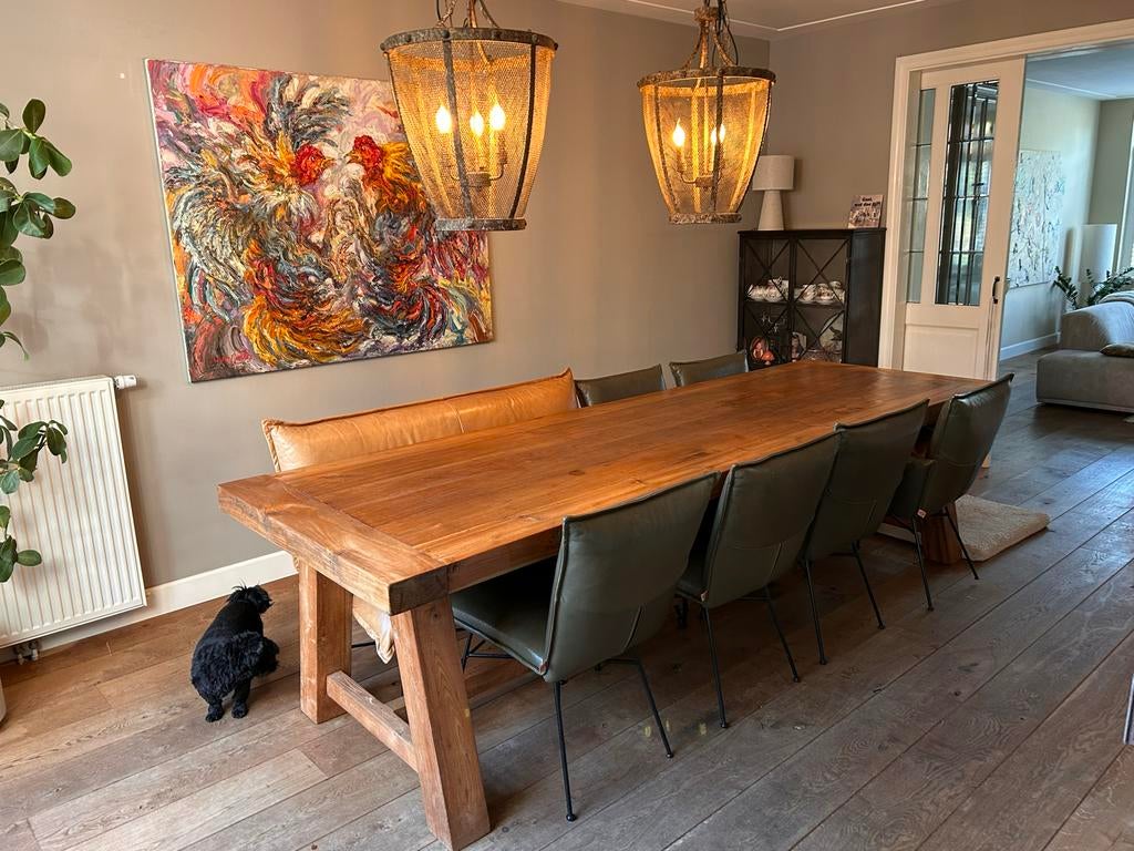 Complete Eetkamer: JessDesign & Branden Teak Tafel, Huis en Inrichting, Complete eetkamers, Ophalen, Gebruikt, 8 stoelen of meer