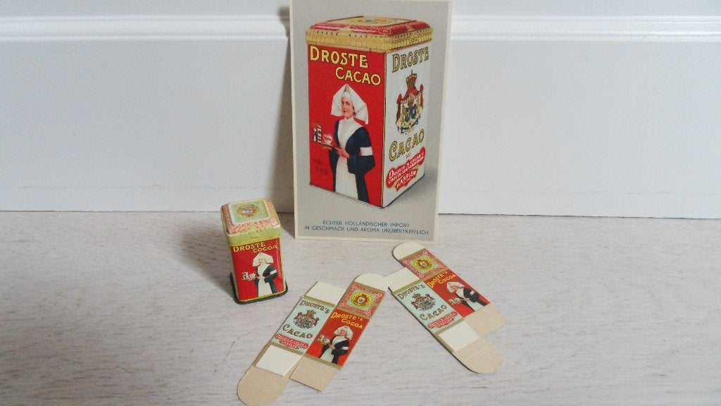 Droste : Cacao Mini Blikje met 2x kartonnen binnenwerk + ans, Verzamelen, Merken en Reclamevoorwerpen, Ophalen of Verzenden, Gebruikt