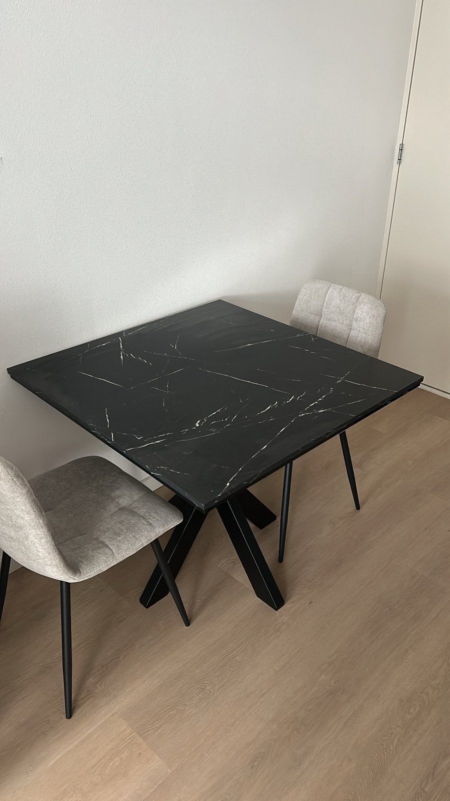 Eettafel - marmerlook, Huis en Inrichting, Ophalen, Vierkant, 50 tot 100 cm, Zo goed als nieuw