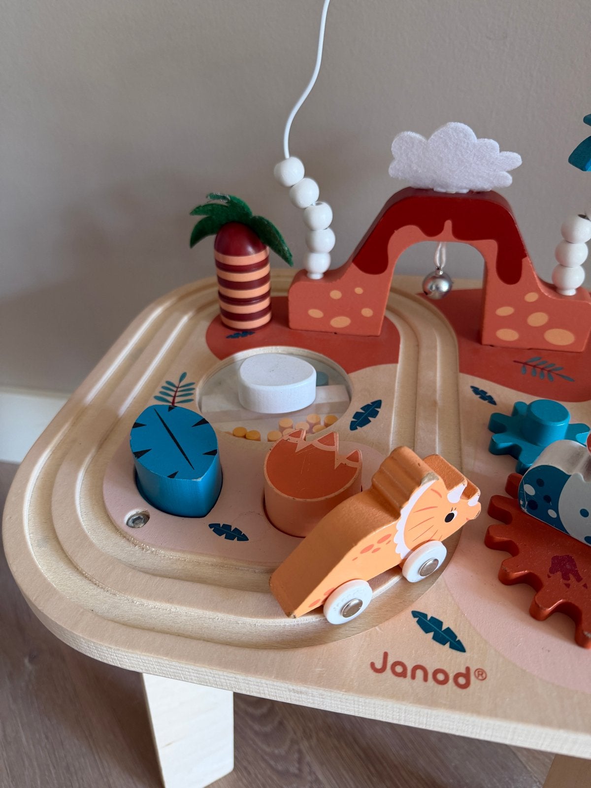 Janod Houten Activiteitentafel Dino, Ophalen of Verzenden, Zo goed als nieuw, Overige typen, Met geluid