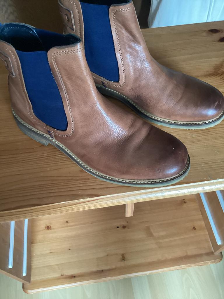Jones bruine leren enkellaarsjes - Maat 41, Bruin, Boots, Ophalen of Verzenden, Zo goed als nieuw