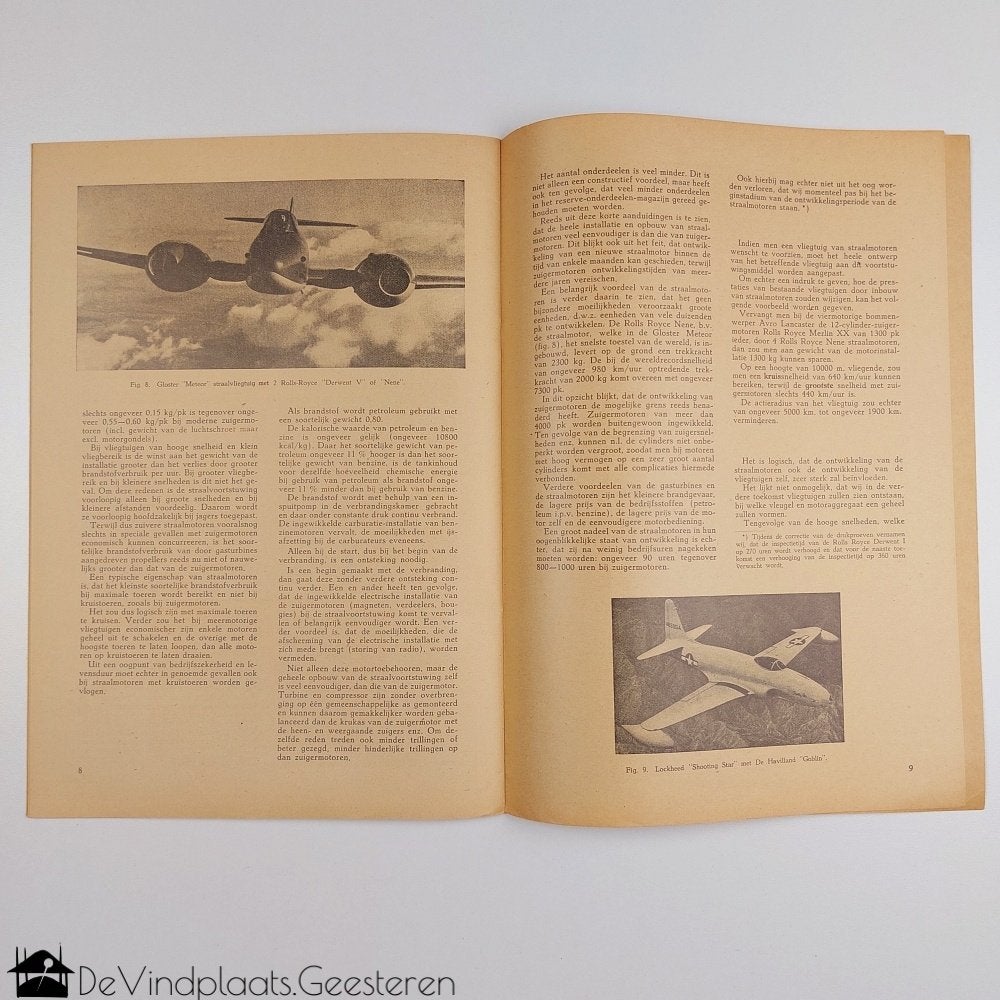 Straalvoortstuwing en Gasturbines - KLM uit 1946, Ophalen of Verzenden, Zo goed als nieuw, Vliegtuig