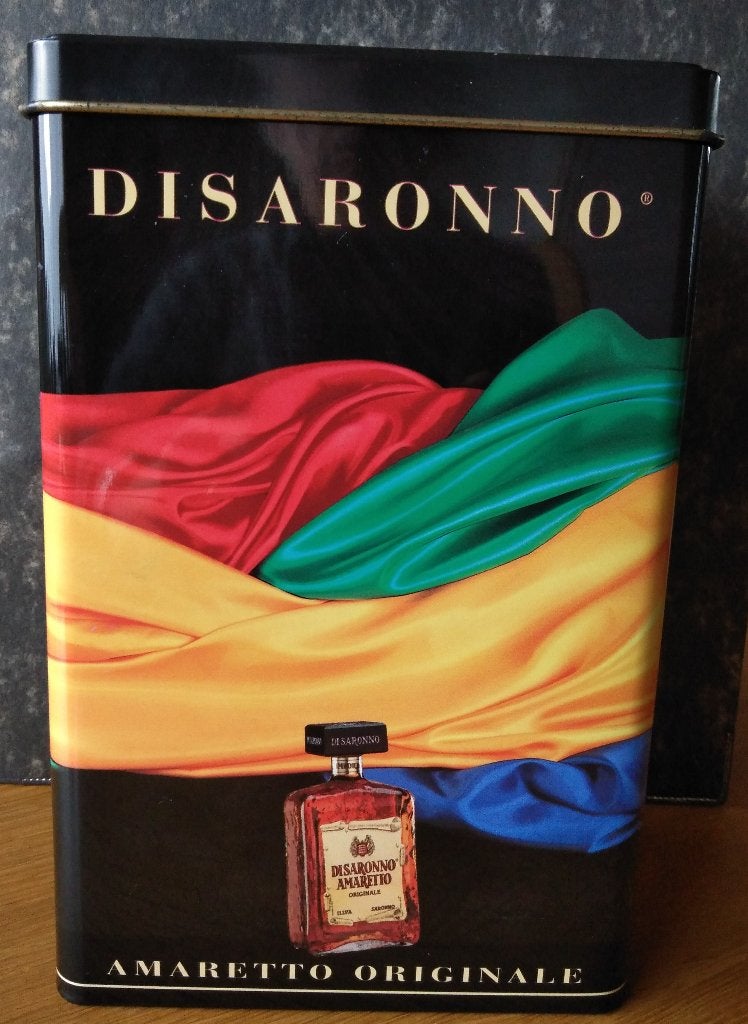 Blik Disaronno Amaretto Originale ( 24 cm hoog ), Verzamelen, Blikken, Ophalen of Verzenden, Zo goed als nieuw, Overige, Overige merken