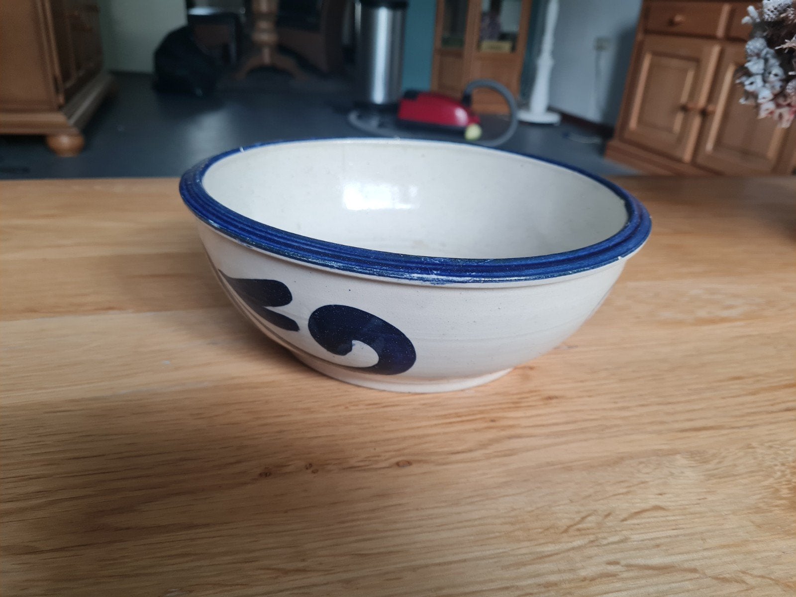 Vintage Plilert Aardewerk Kom - Blauw Decor, Ophalen of Verzenden