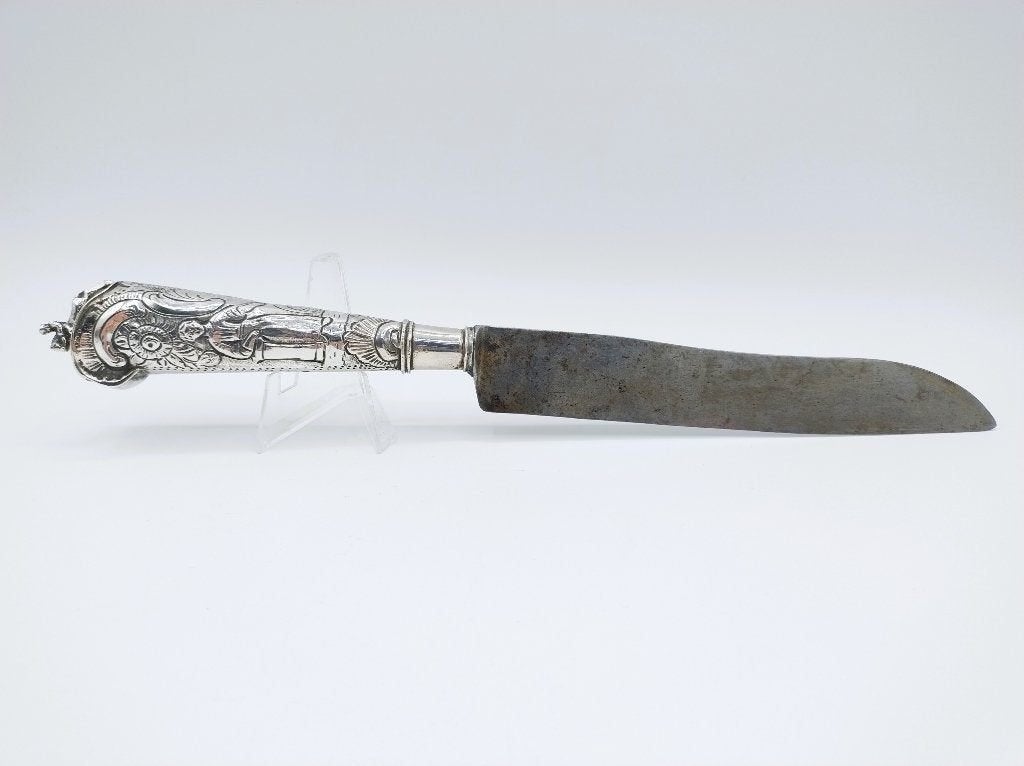 Fries mes met zilveren heft, A. Offringa, Huizum, 18e eeuws, Antiek en Kunst, Verzenden, Zilver