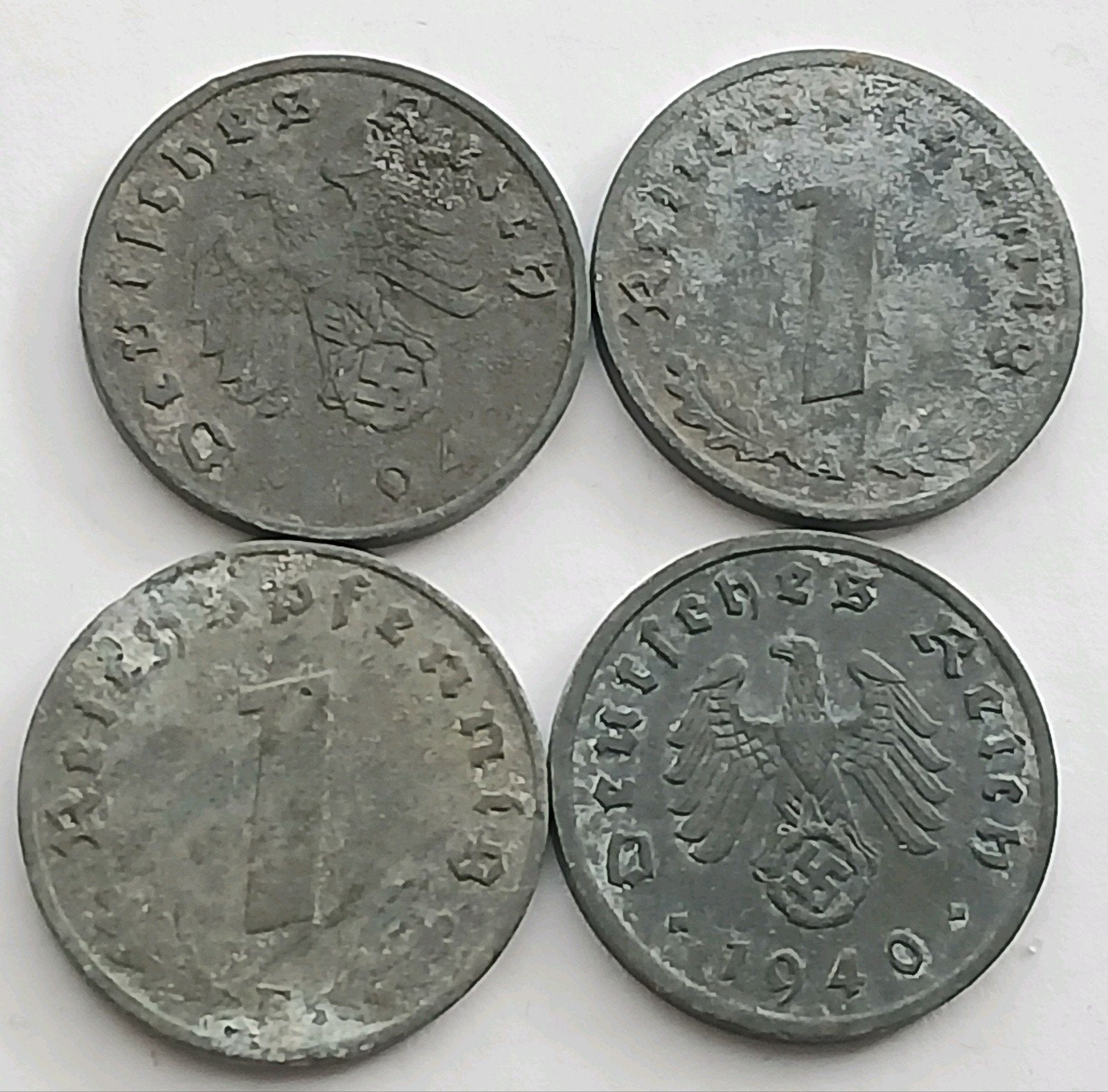 Setje Oude Munten Nazi Duitsland WO2 Swastika Derde Rijk WW2, Ophalen of Verzenden, Buitenland, Munten