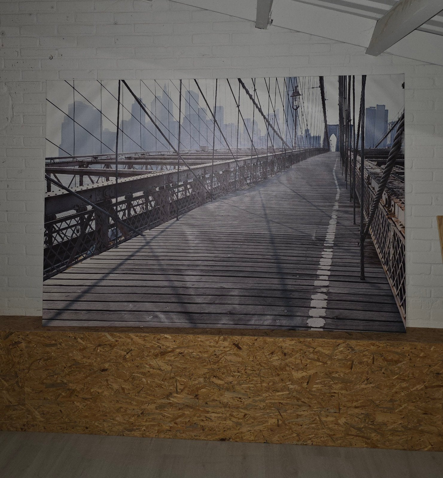 Grote canvas print Brooklyn Bridge New York, Ophalen, Gebruikt, 125 cm of meer, Print