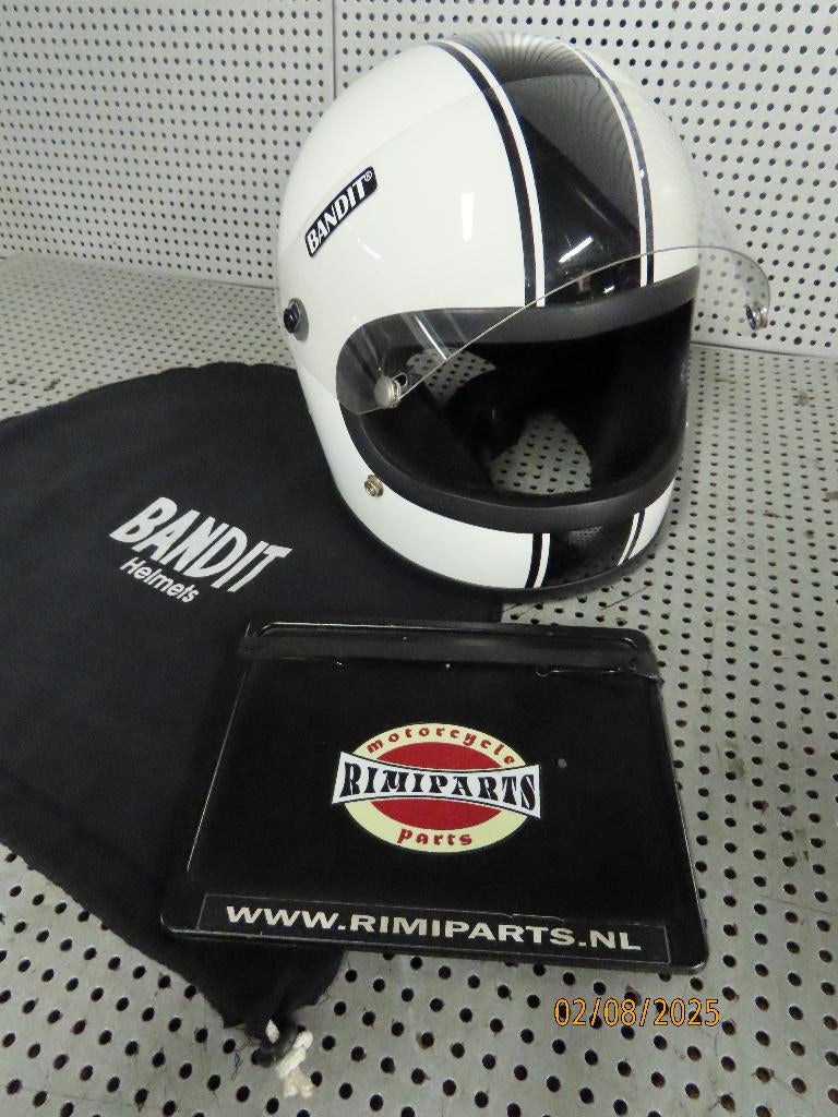 Bandit Helm Retro Helmet Fibre-glass-shell Jaren '70 stijl, Motoren, Overige merken, Heren, Ophalen of Verzenden, Integraalhelm
