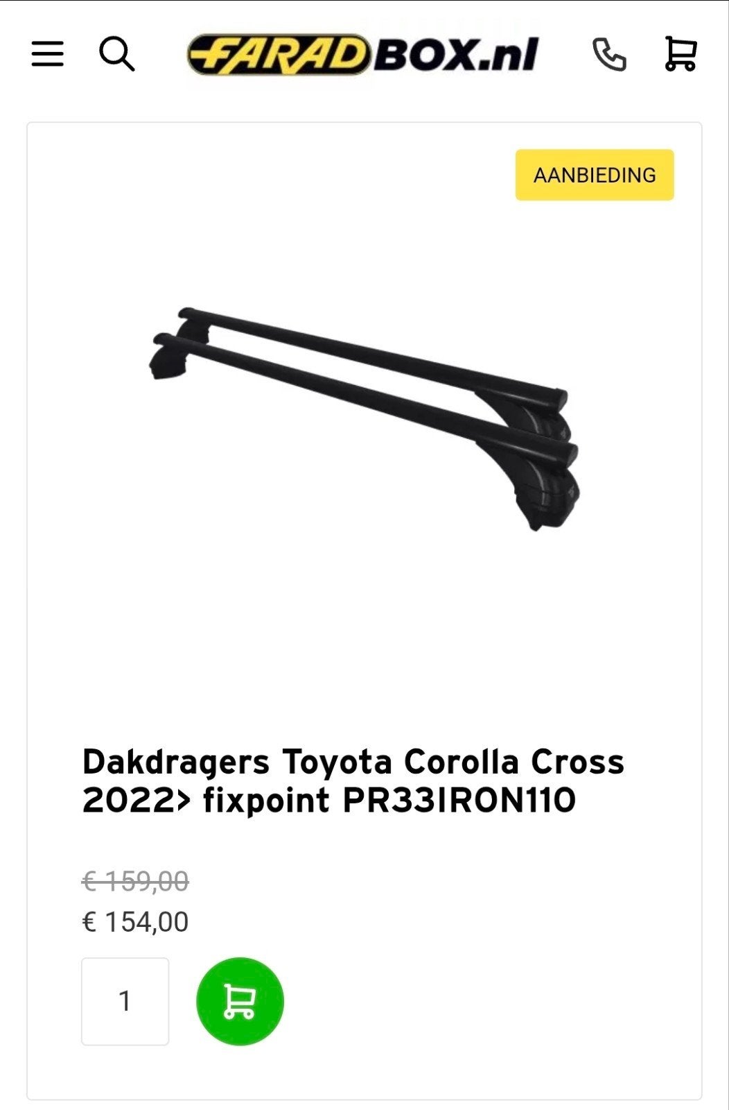 Dakdragers Toyota Corolla Cross 2022> fixpoint PR33IRON110, Ophalen, Nieuw