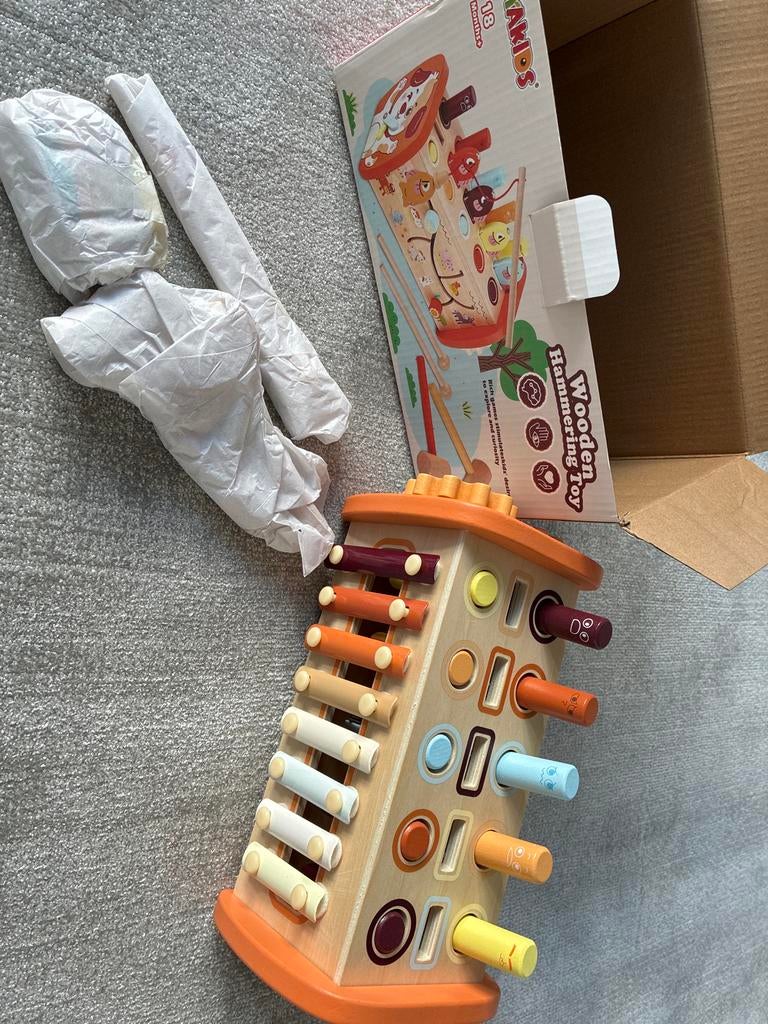 Houten hamerspeelgoed met xylofoon en vormen, Ophalen of Verzenden, Nieuw, Overige typen
