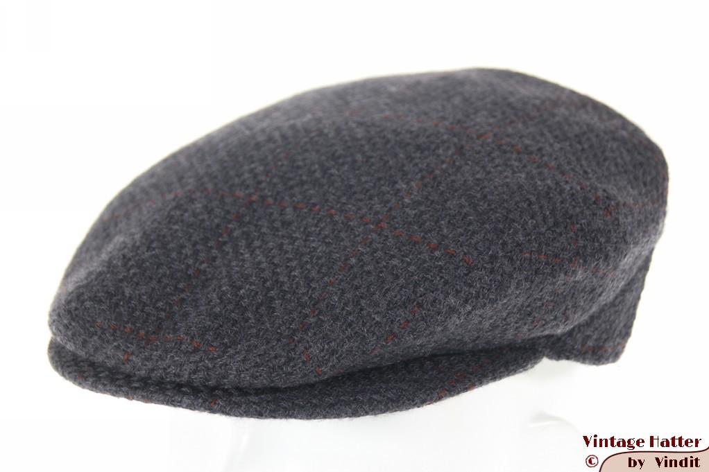 Platte pet Borsalino Doria donker grijs wol met drukknoop 56, Borsalino Doria, Nieuw, Ophalen of Verzenden, Pet