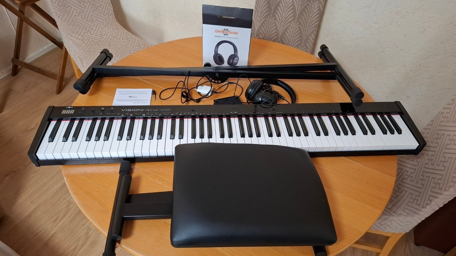 Elektronische piano visionkey-100 (hele set), 88 toetsen, Zo goed als nieuw, Met standaard, Ophalen