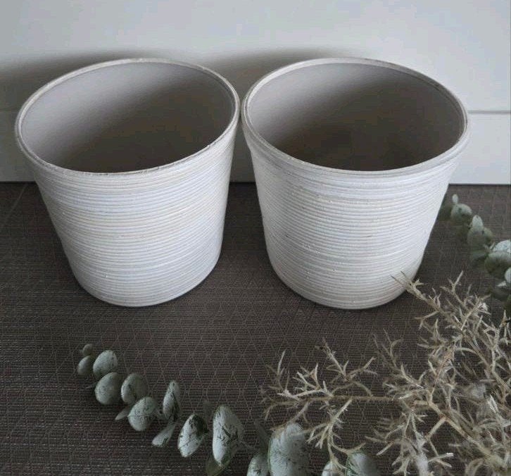 Set van 2 Ikea kunststof bloempotten H:12cm B:14cm, Ophalen, Rond, Nieuw, Aardewerk