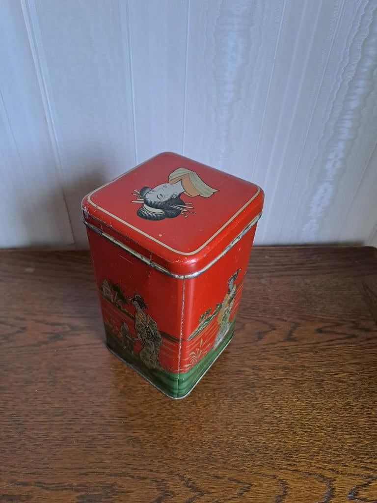 Rood blik met Aziatische afbeeldingen, Ophalen of Verzenden
