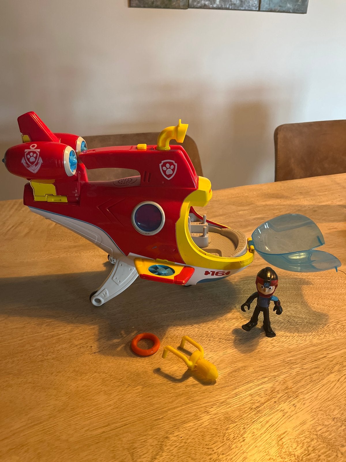 Paw Patrol Sub Patroller met Robo Hond figuur, Ophalen of Verzenden, Gebruikt