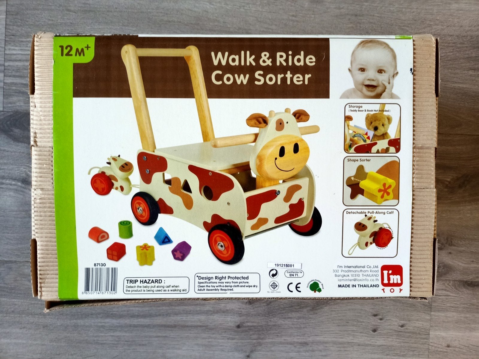 I'm Toy Walk & Ride Koe Sorteerder Loopwagen, Kinderen en Baby's, Ophalen, Zo goed als nieuw, Overige typen, Met wieltjes