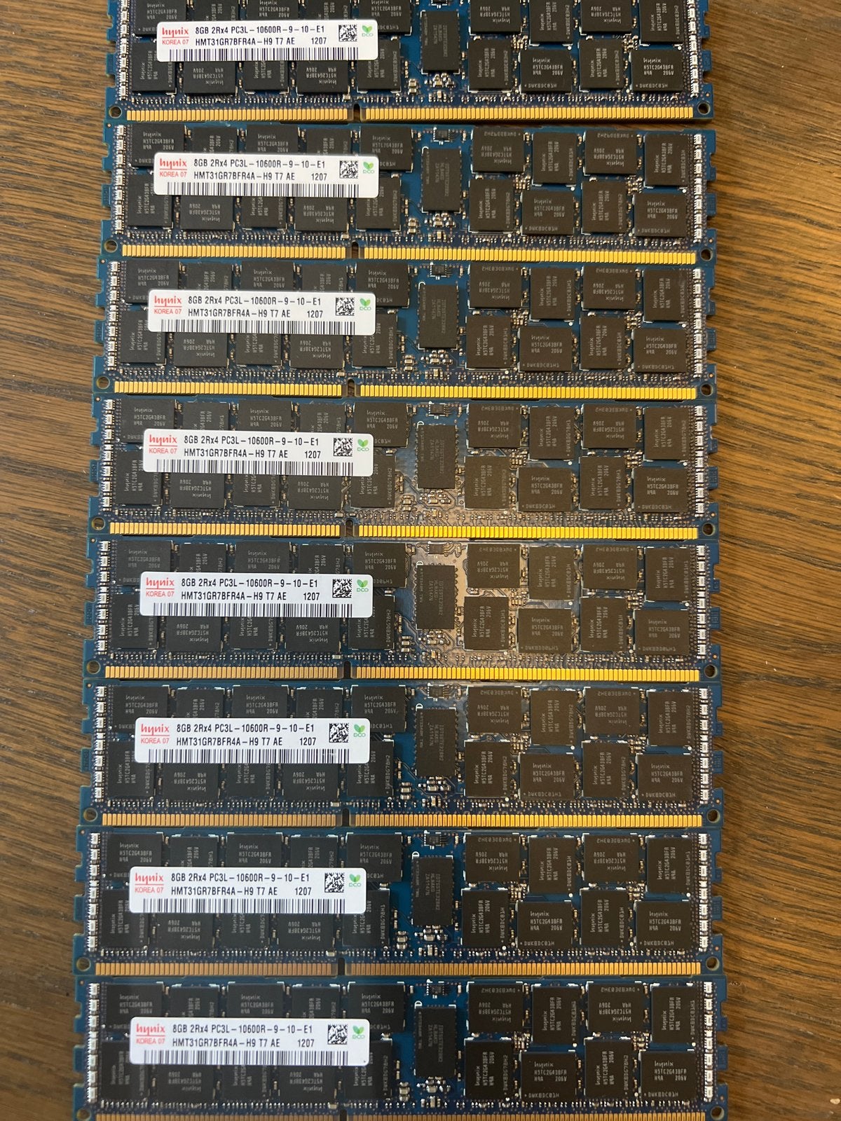 Hynix 8GB DDR3 PC3L-10600R RAM Geheugenmodule (10 stuks), Gebruikt, Server, 8 GB, DDR3
