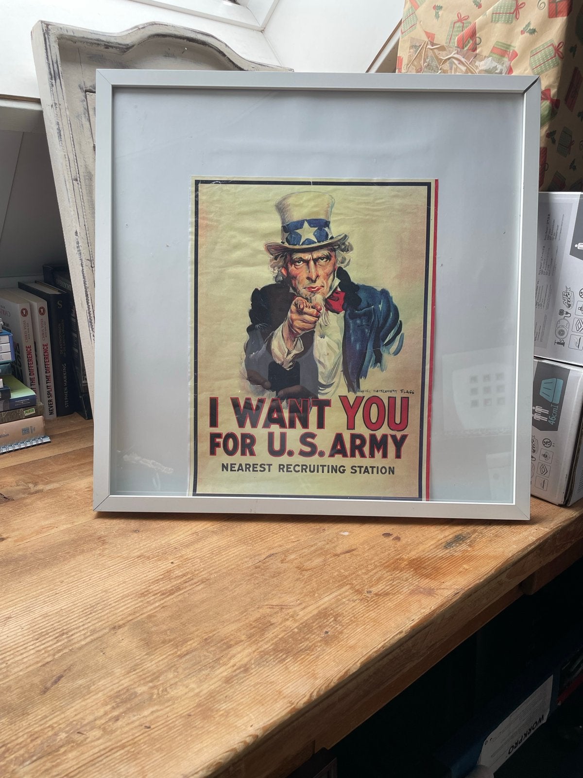 Ingelijste 'I Want You for U.S. Army' poster, Verzamelen, Ophalen of Verzenden, Foto of Poster