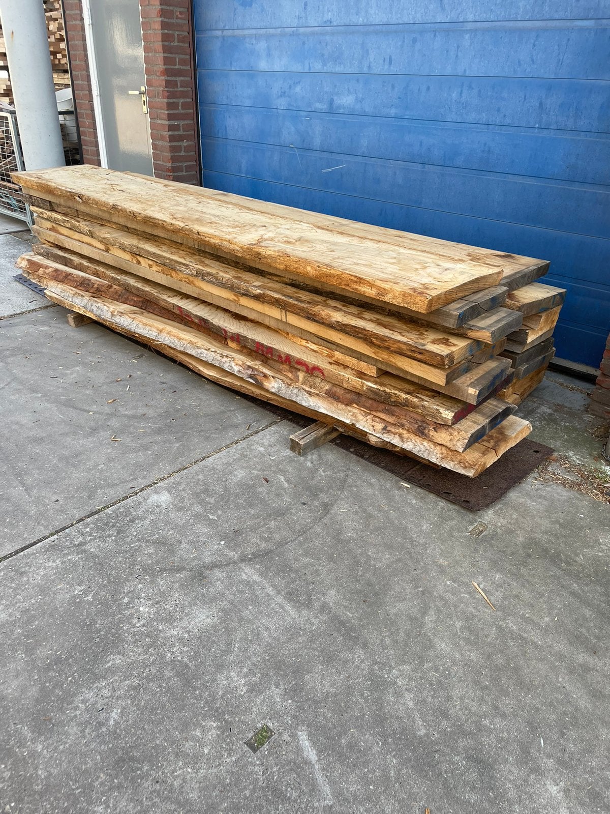 partij 20x eiken 5cm dik schaaldeel balk gedroogd interieur, Ophalen, Eiken, Nieuw, Plank
