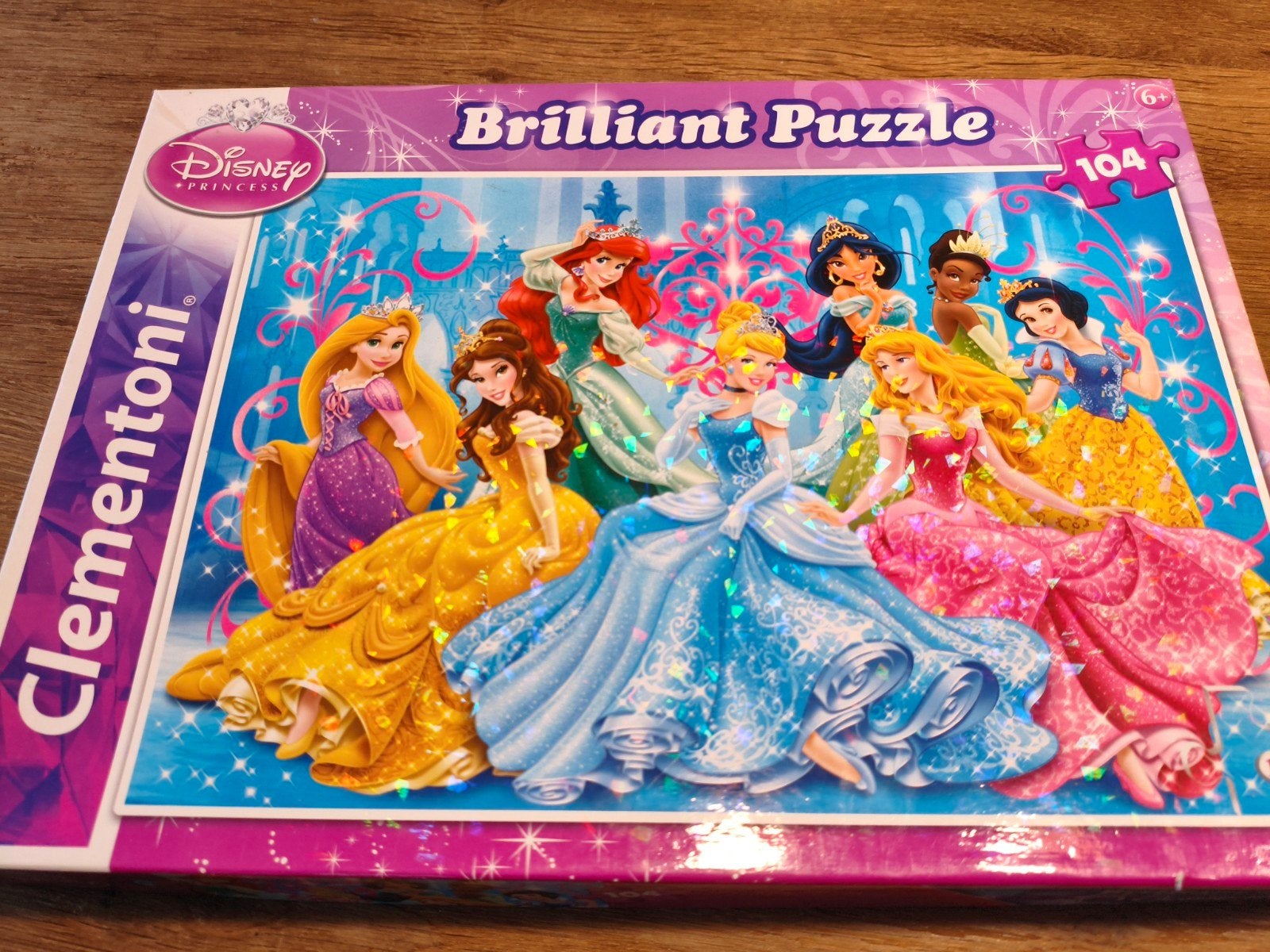 Disney prinsessen puzzel 104 stukjes, Ophalen, Meer dan 50 stukjes, Zo goed als nieuw, 6 jaar of ouder