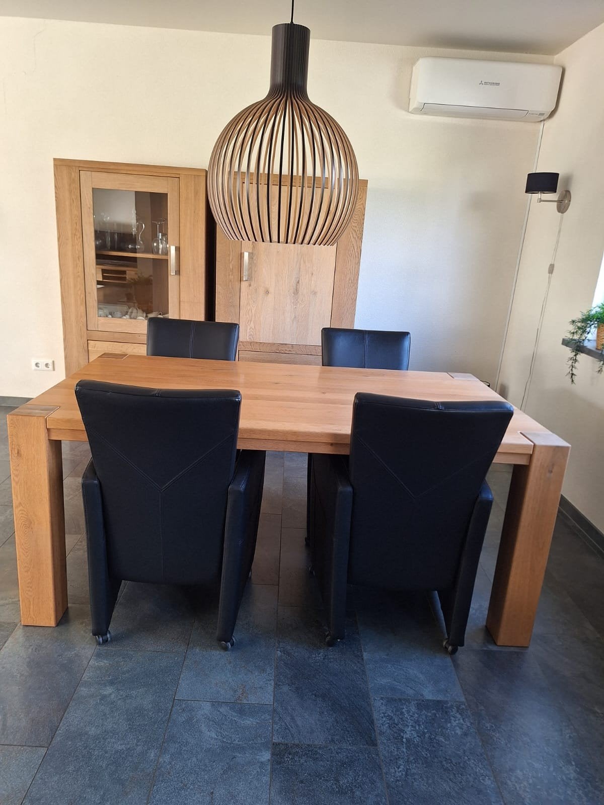Massief eiken eettafel Eijerkamp 180 x 100 cm, Ophalen, Gebruikt, Eikenhout, 50 tot 100 cm