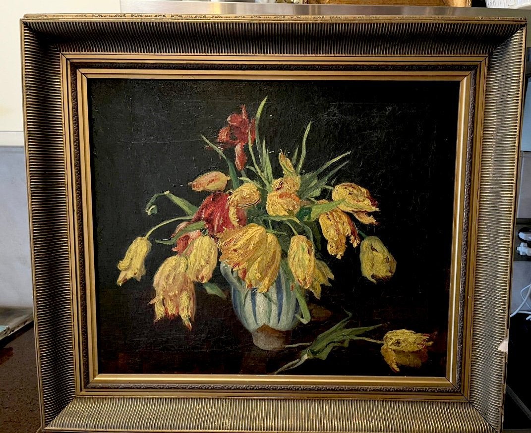 19 eeuws groot olieverf stilleven schilderij, Ophalen