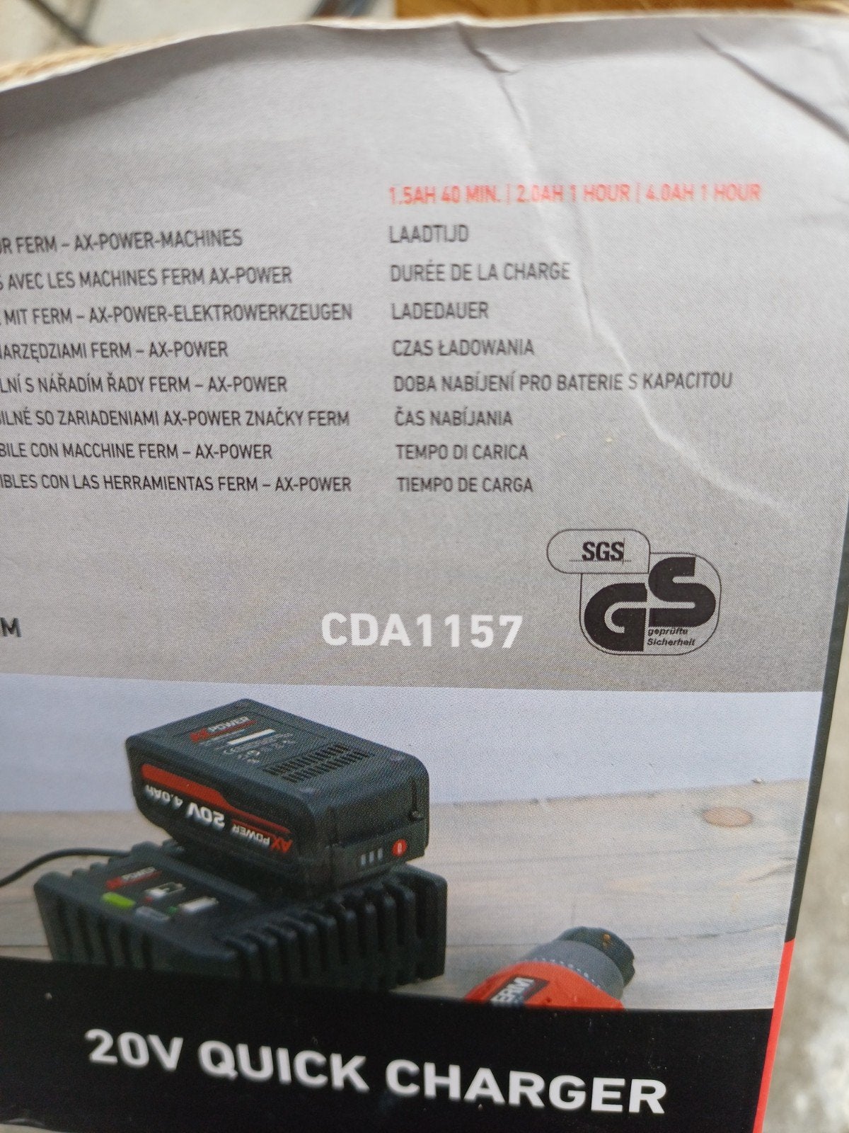 AX Power 20V Snellader met 20V 4.0Ah Accu - Nieuw, Ophalen of Verzenden, Nieuw, Overige typen