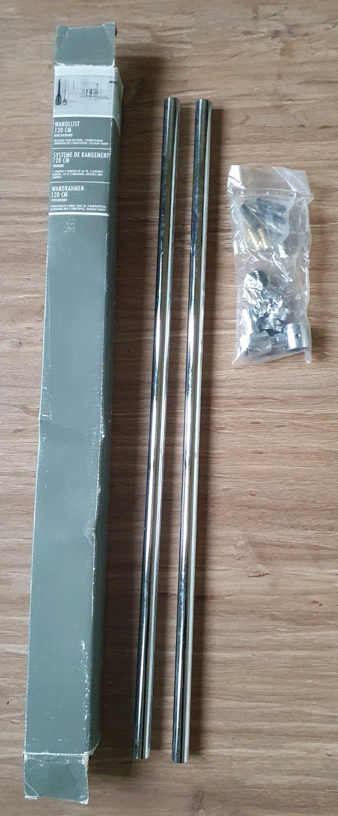 Hema Wandlijst 120 cm Verchroomd Keukenrek, Overige typen, Ophalen of Verzenden, Metaal, Nieuw