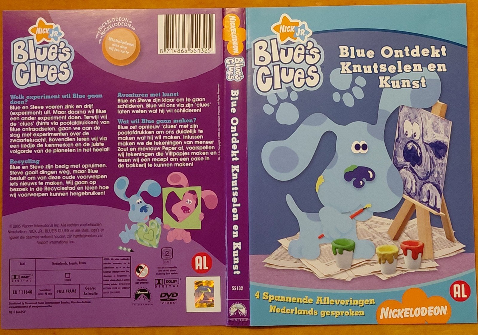 (128) Blue's Clues: Blue Ontdekt Knutselen en Kunst DVD, Gebruikt, Animatie, Alle leeftijden, Tv-serie