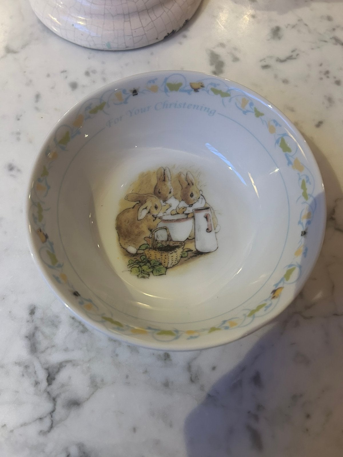 Wedgwood Peter Rabbit Christening set – bord + kom – 2010, Antiek en Kunst, Ophalen of Verzenden