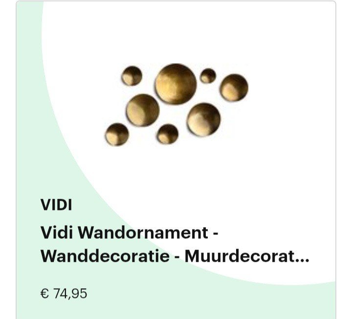 Gouden Wanddecoratie Set - 7 Metalen Schalen, Huis en Inrichting, Woonaccessoires | Wanddecoraties, Metaal, Ophalen of Verzenden