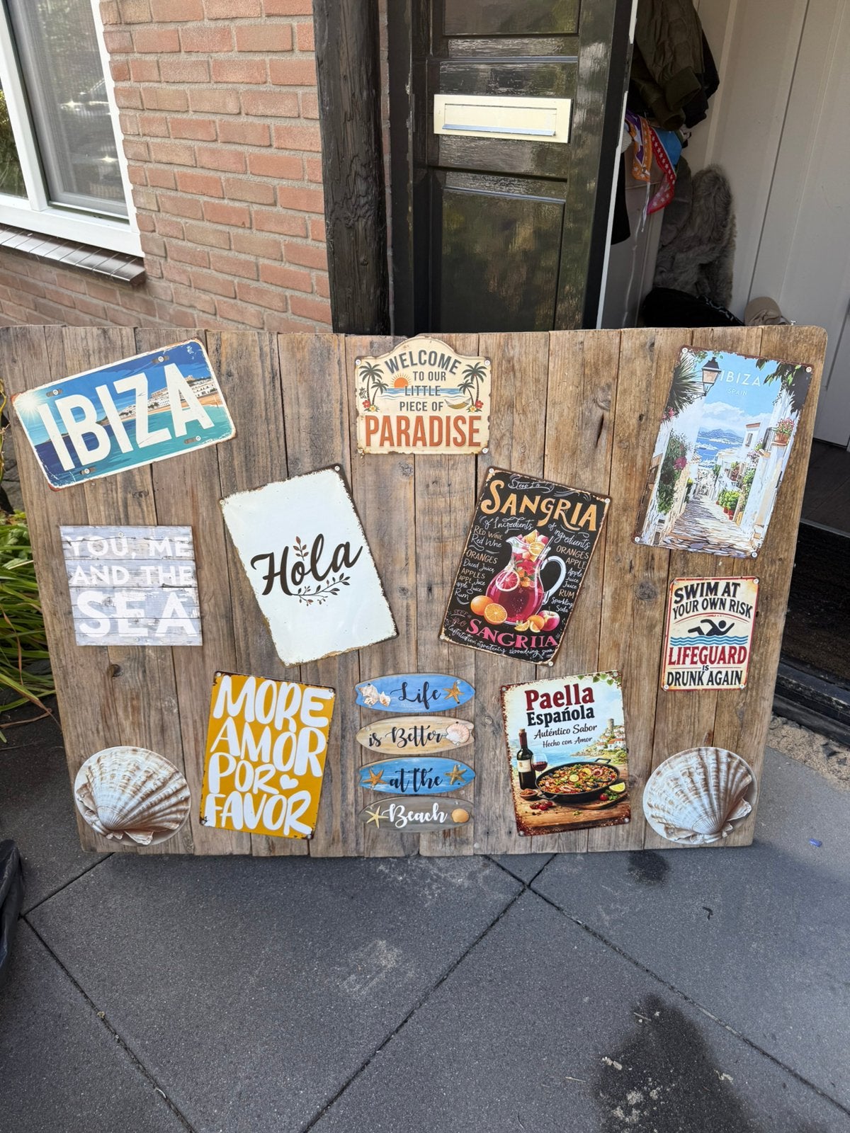 Ibiza decor bord met leuke bordjes, Ophalen